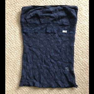 Cute Navy Blue Lace Tube Top